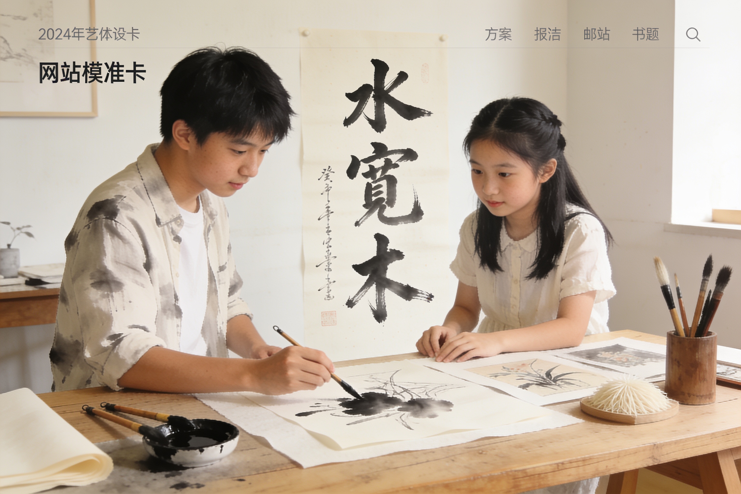 氵宀木作品墨稿细节