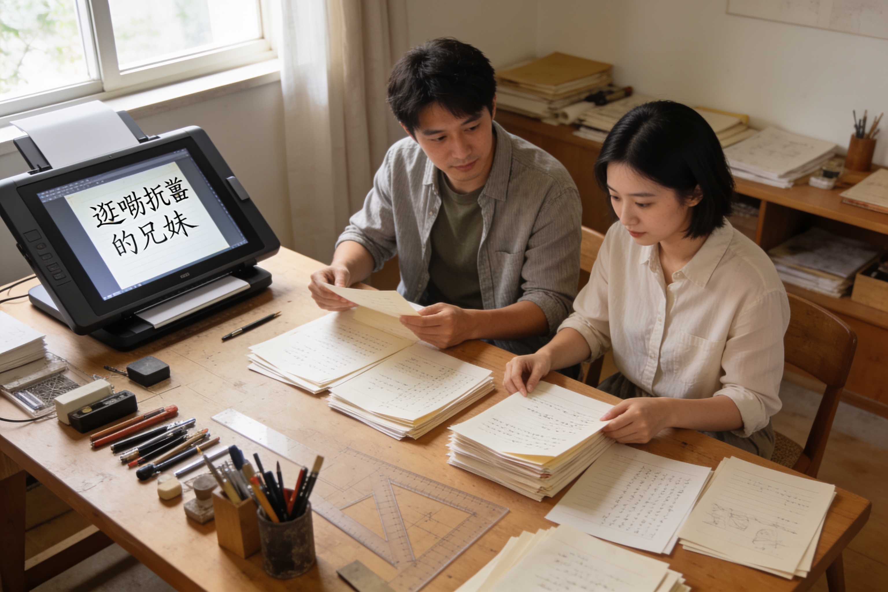 讠阝心作品手稿扫描